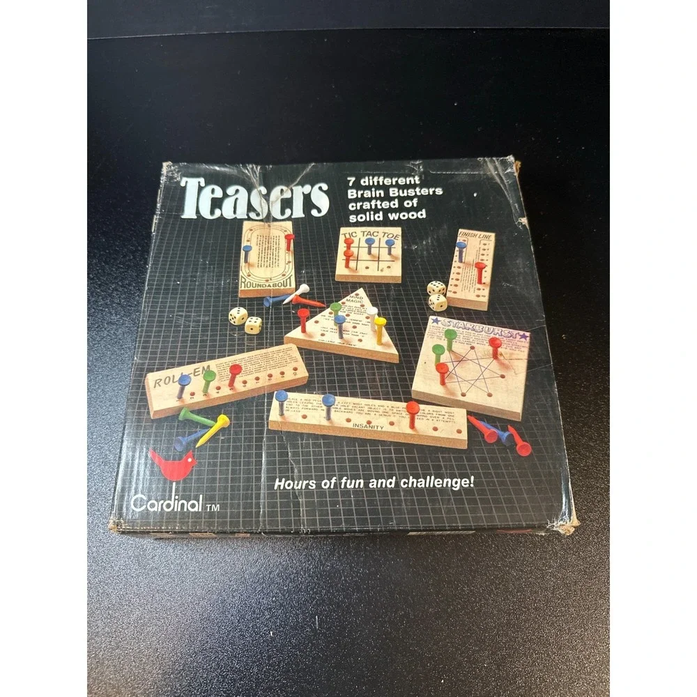 Cardinal Teasers 7‎ Brain Busters Wooden Peg Puzzle Games – Partial/Played
